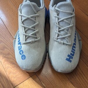 Humanrace Beige Sneakers with Blue Logo